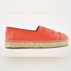 Chanel Red Lambskin Espadrilles